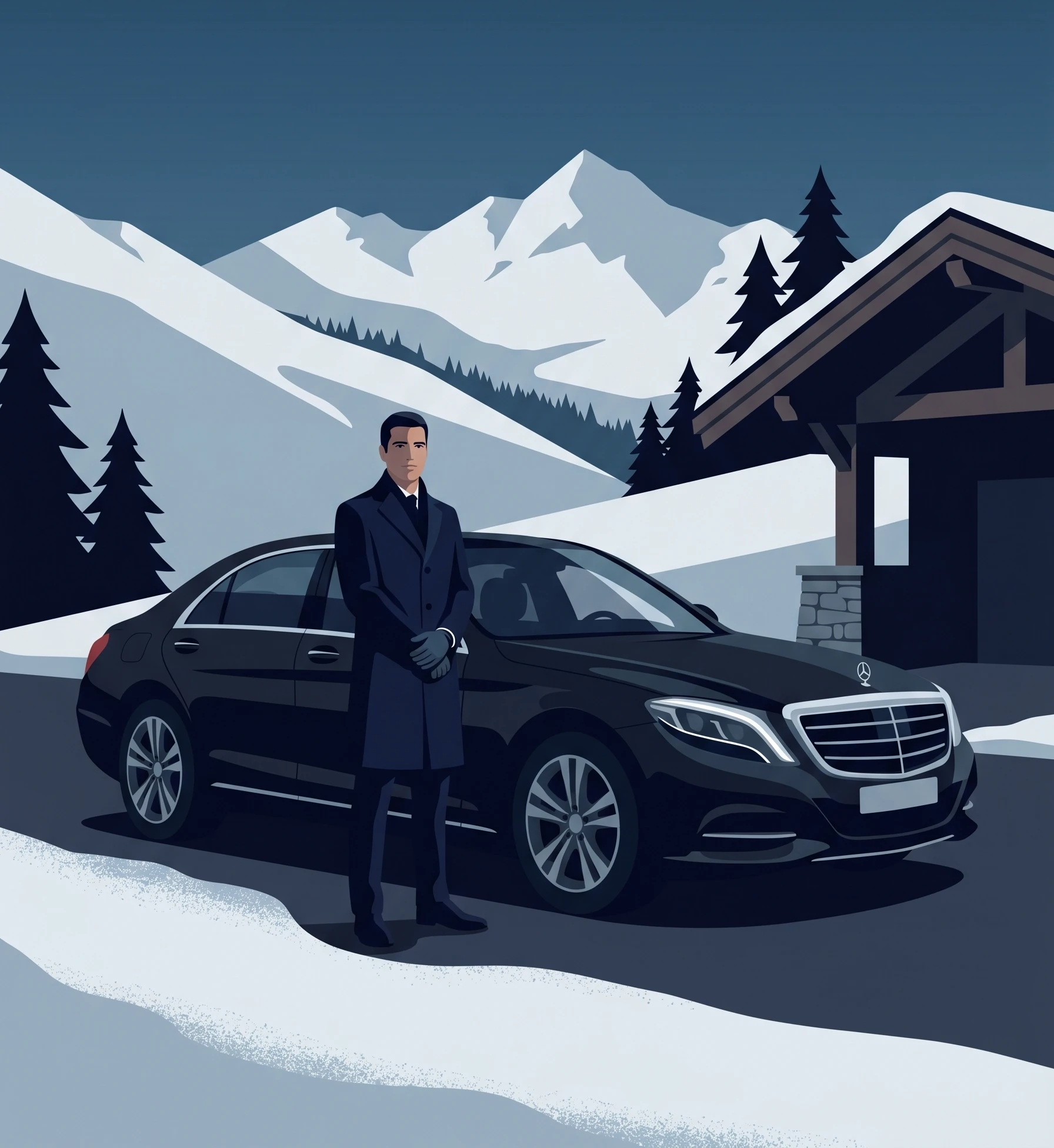 Private chauffeur service in the French Alps